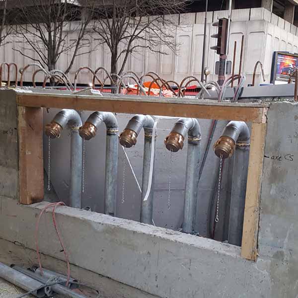 Colonnes sèches, installation chantier extérieur, APC Services